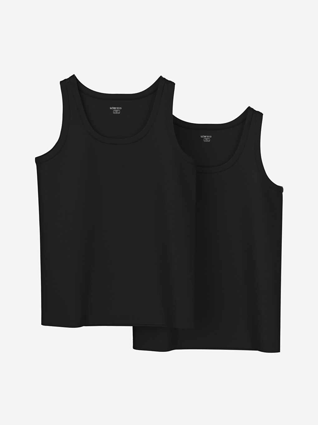 Siyah Bisiklet Yaka Basic Erkek Çocuk Atlet 2'li