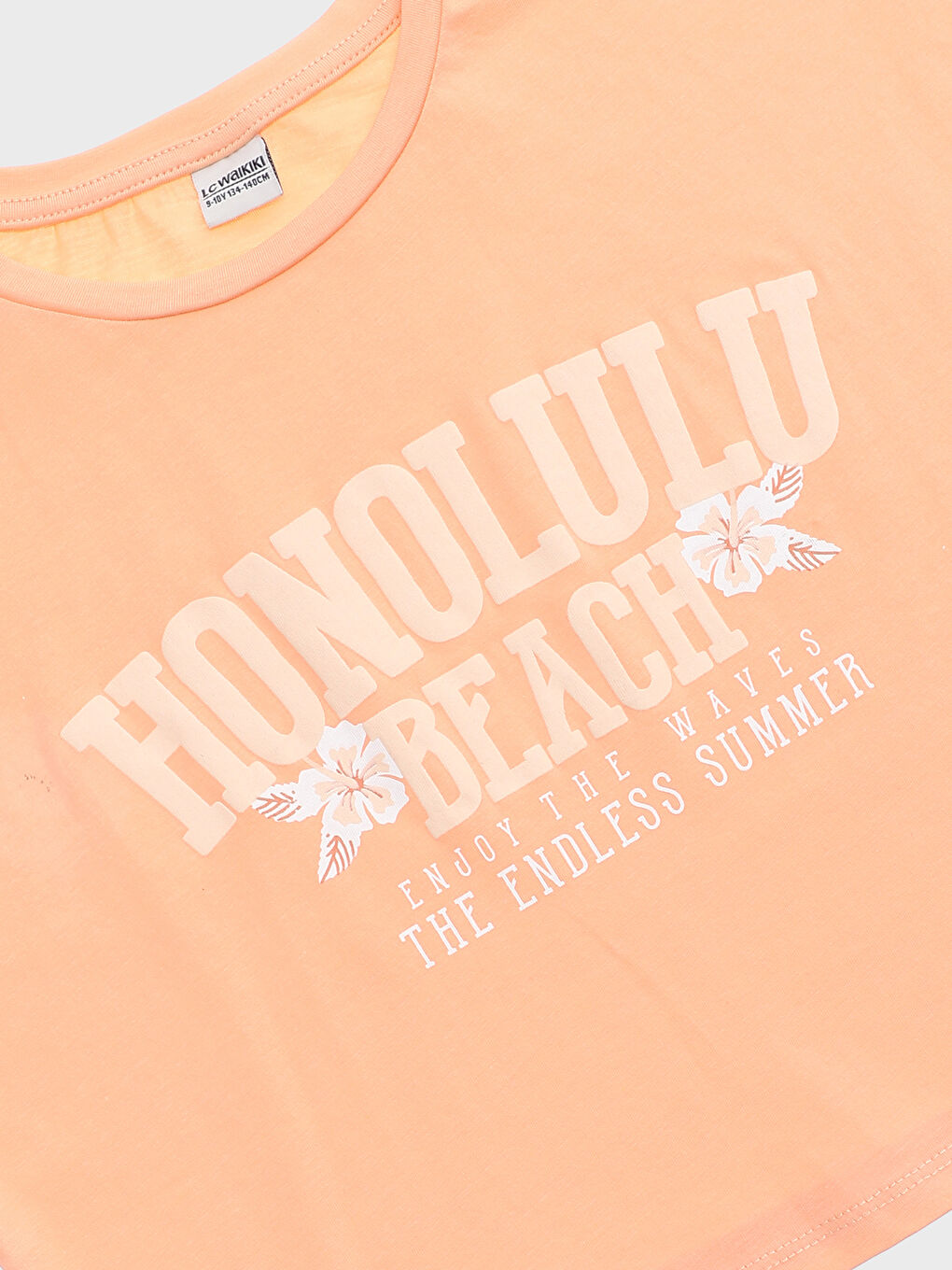 Crew Neck Printed Short Sleeve Girls' T-Shirt-1