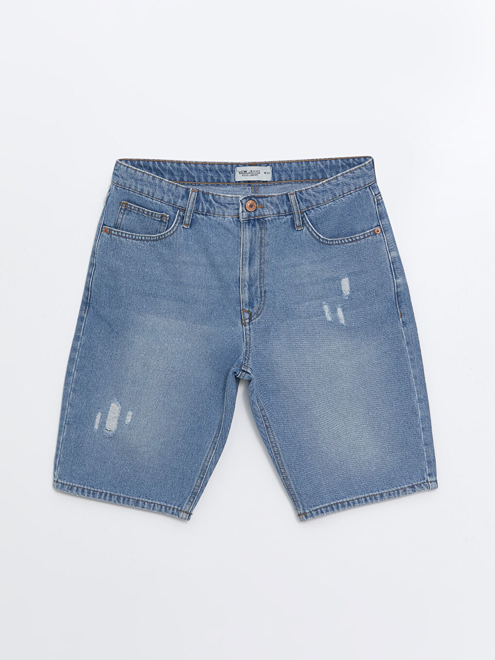 Short en Jean pour Hommes Coupe Régulière-5
