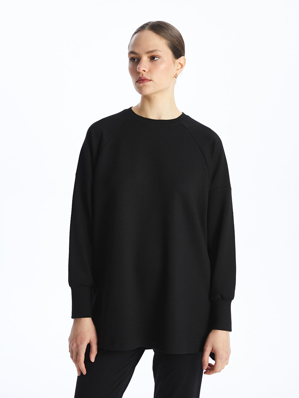 Crew Neck Regular Long Sleeve Oversize Women's Tunic -S4FG63Z8-CVL