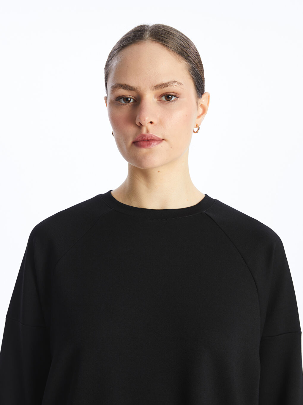 Crew Neck Regular Long Sleeve Oversize Women's Tunic -S4FG63Z8-CVL