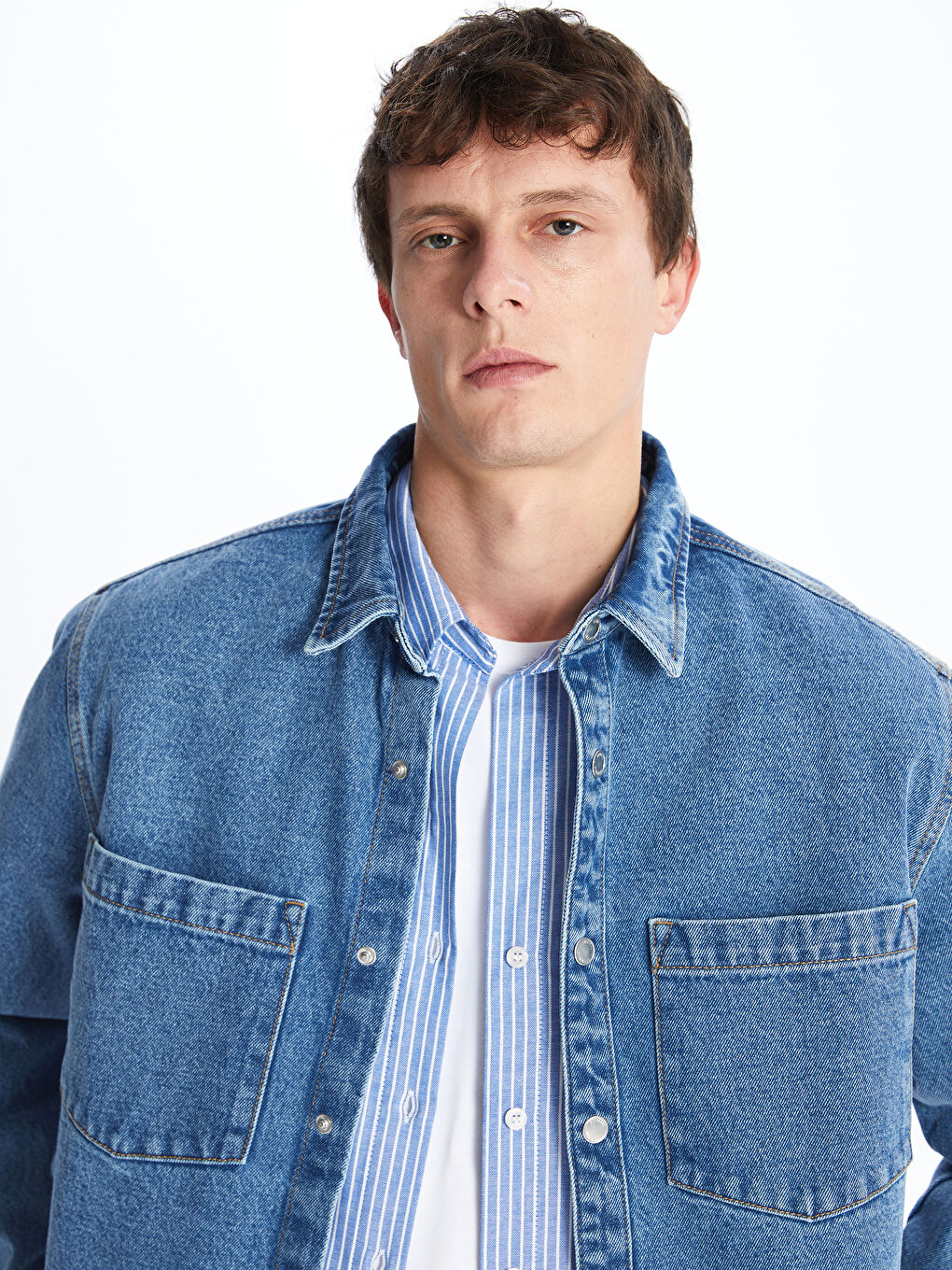 LCW Jeans Regular Fit Langarm Denim-Hemd für Herren -S4FG96Z8-H45