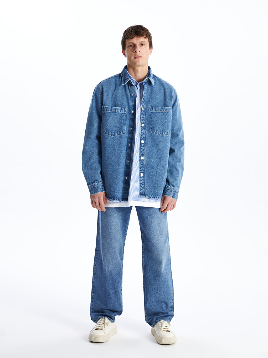 LCW Jeans Regular Fit Langarm Denim-Hemd für Herren -S4FG96Z8-H45