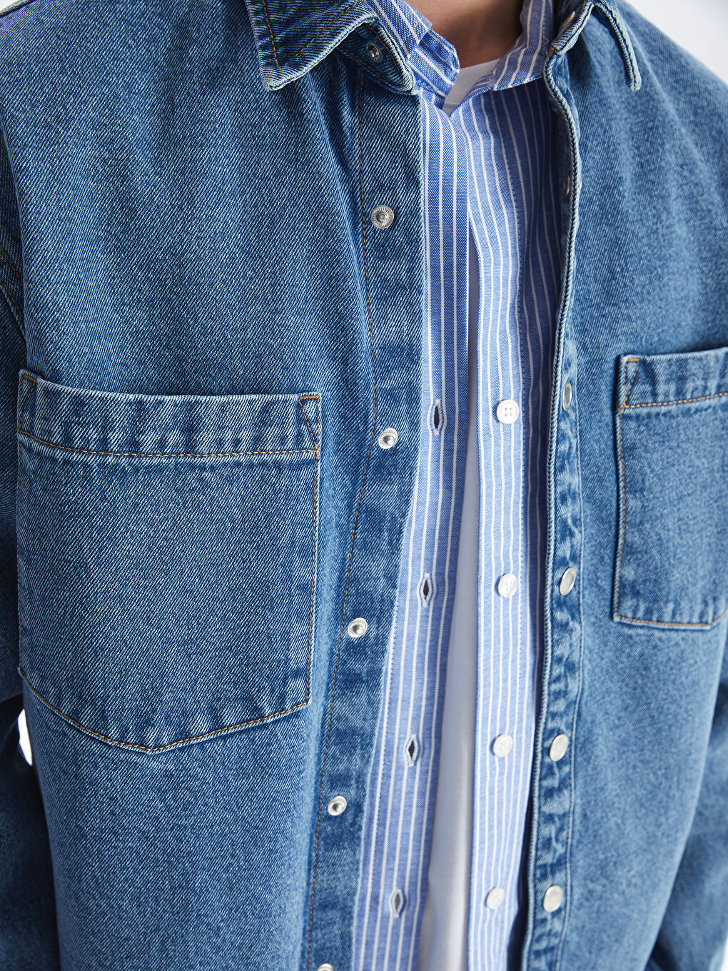 LCW Jeans Regular Fit Langarm Denim-Hemd für Herren -S4FG96Z8-H45
