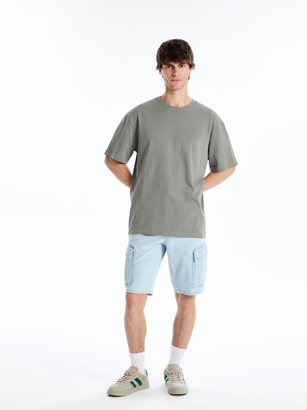 شورت جينز رجالي بقصة عادية-1