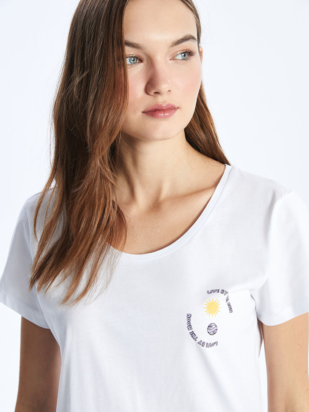 Siyah Bisiklet Yaka Baskılı Kısa Kollu Kadın Şortlu Pijama Takımı-2