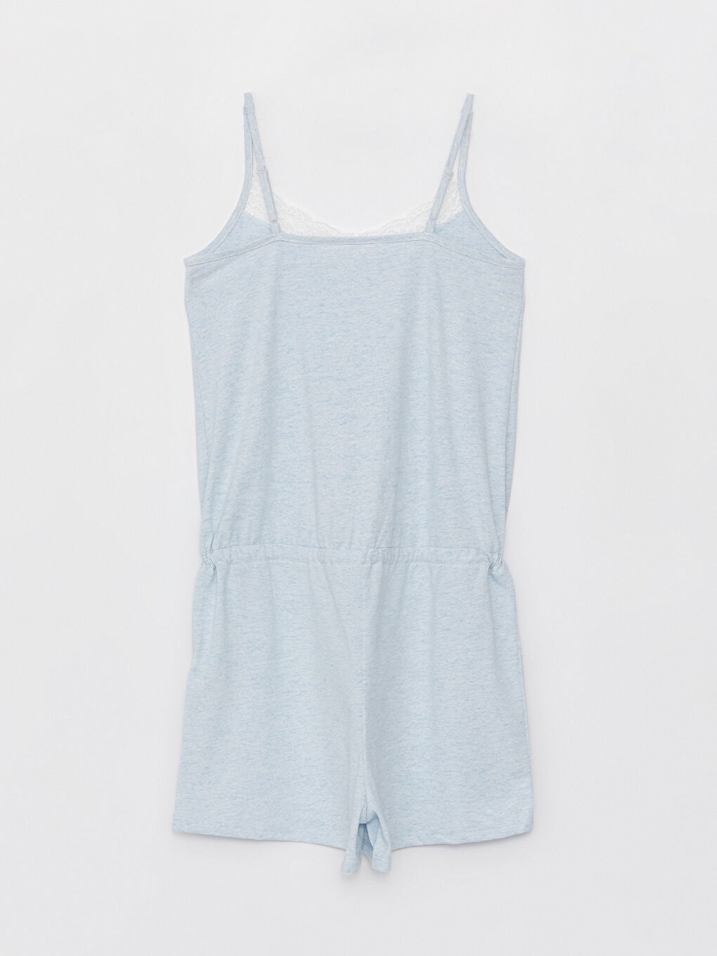 V-Neck Lace Detailed Strap Women's Short Jumpsuit Pajamas -S4FH12Z8-L8Y