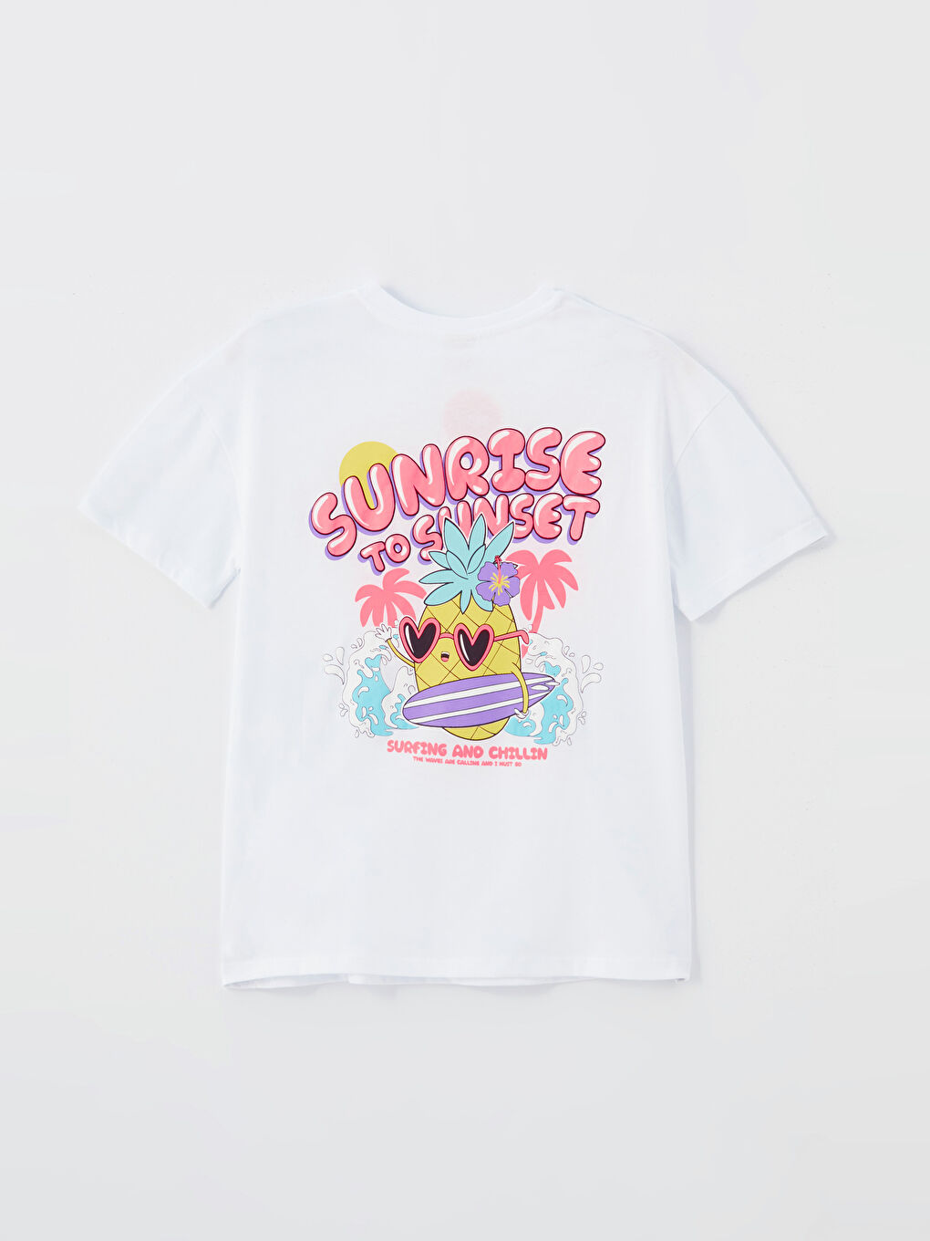 Crew Neck Printed Short Sleeve Girl T-shirt -S4FH72Z4-Q6K