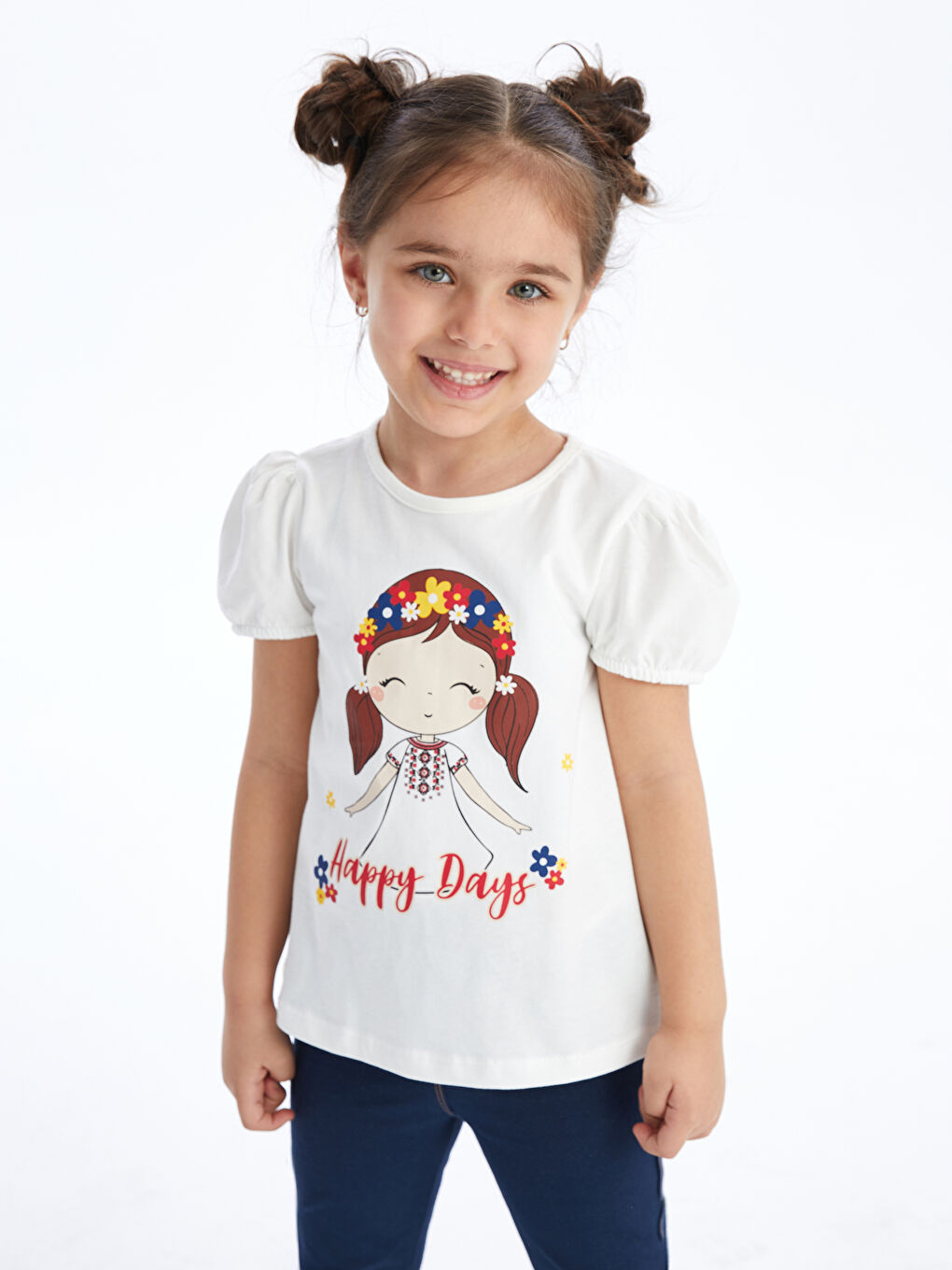 Crew Neck Printed Short Sleeve Baby Girl T-Shirt -S4FH87Z1-R9J