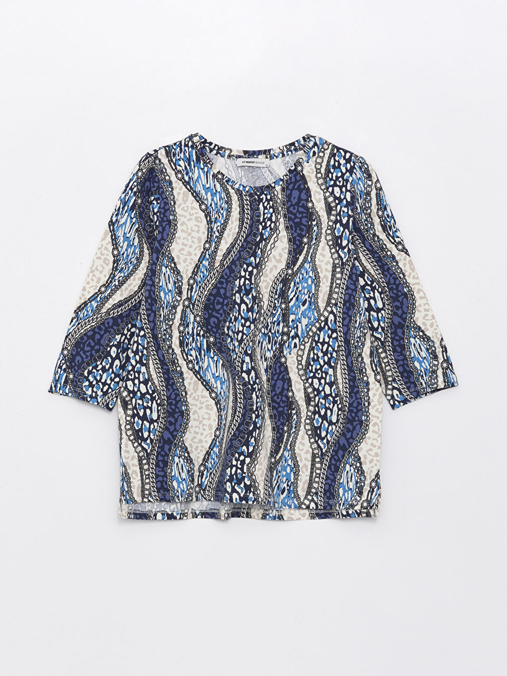 Crew Neck Patterned Women's Blouse -S4FH95Z8-LSJ