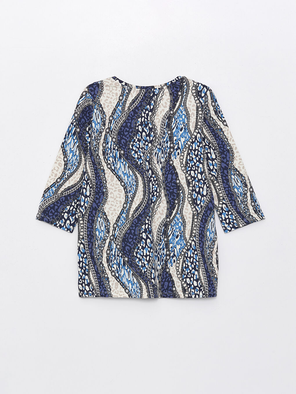 Crew Neck Patterned Women's Blouse -S4FH95Z8-LSJ