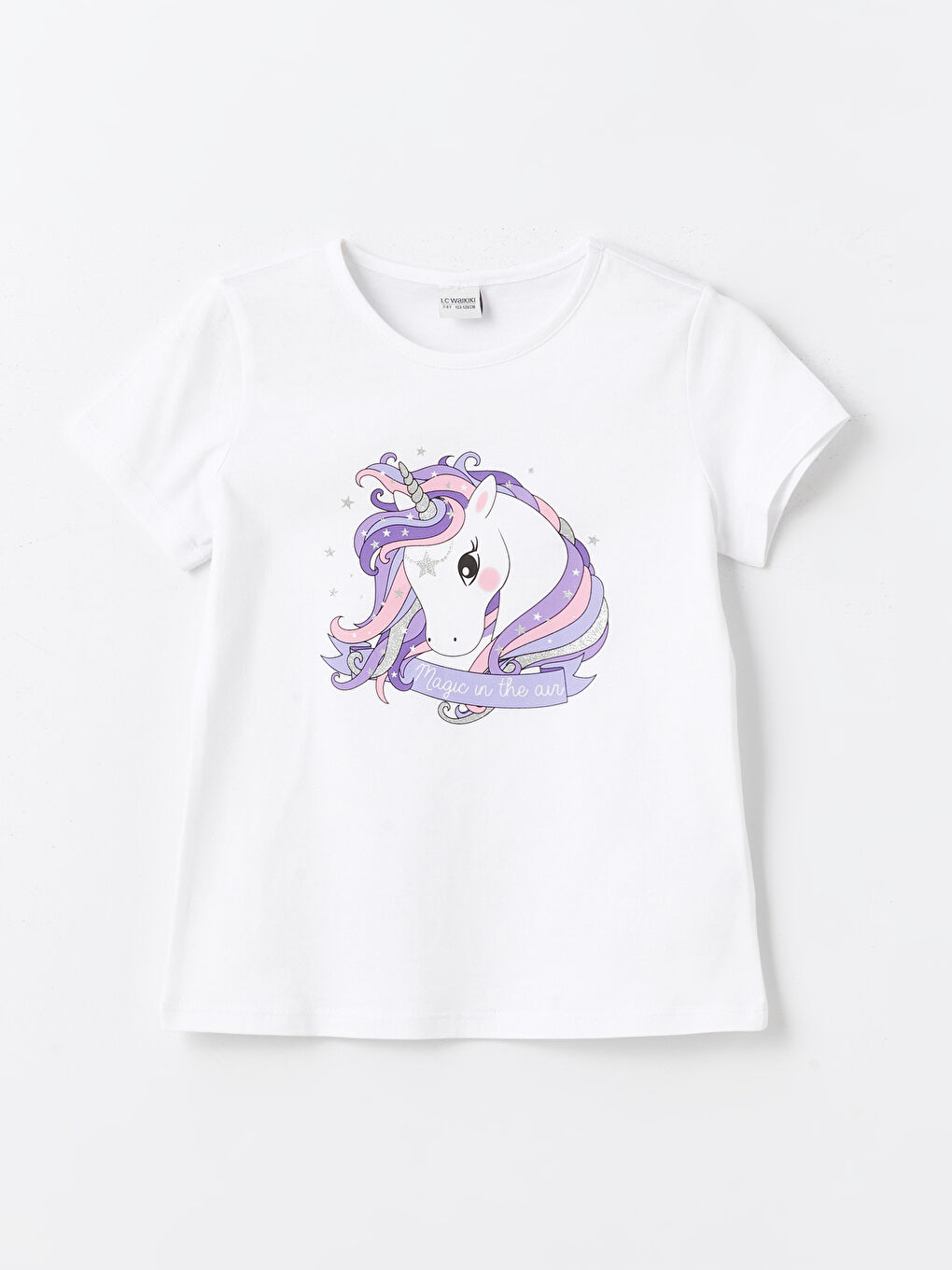 Crew Neck Printed Short Sleeve Girls' T-Shirt