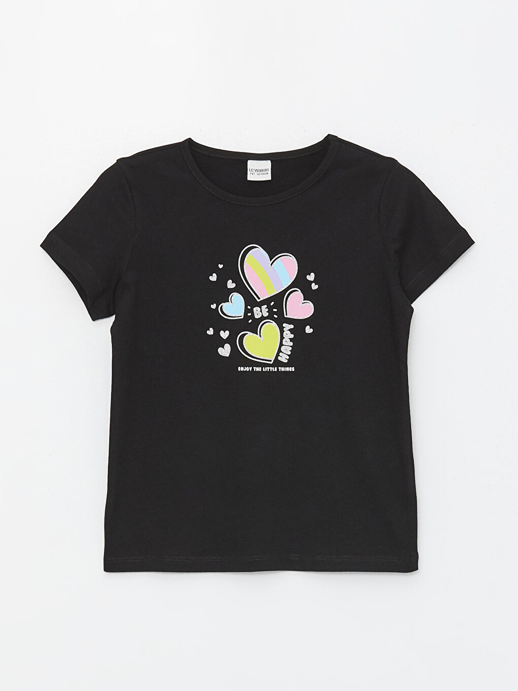 Crew Neck Printed Short Sleeve Girls' T-Shirt