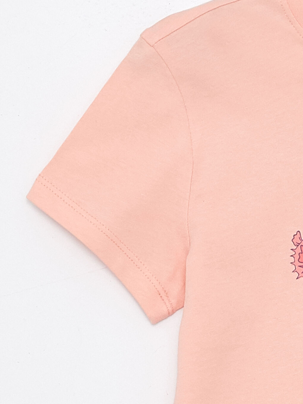 Crew Neck Printed Short Sleeve Girls' T-Shirt-2