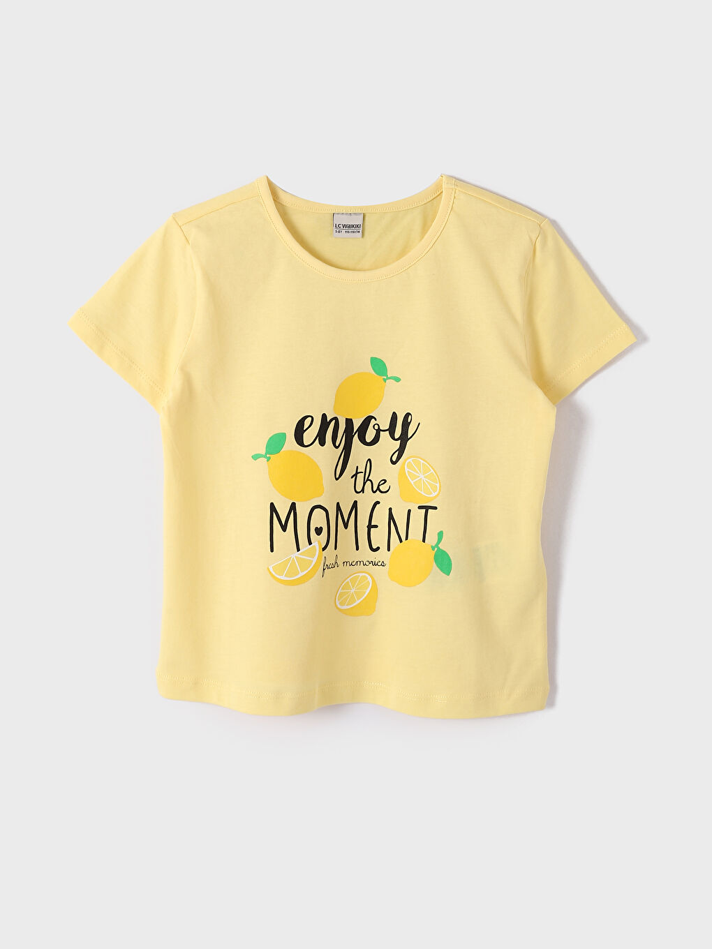 Crew Neck Printed Short Sleeve Girls' T-Shirt