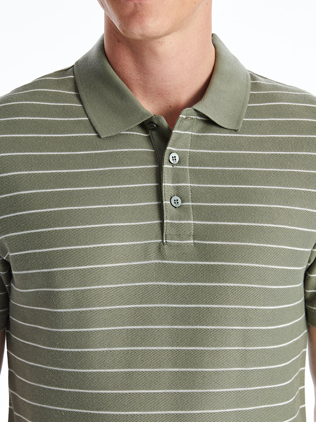 تي شيرت رجالي مخطط بكم قصير وكول بولو-3