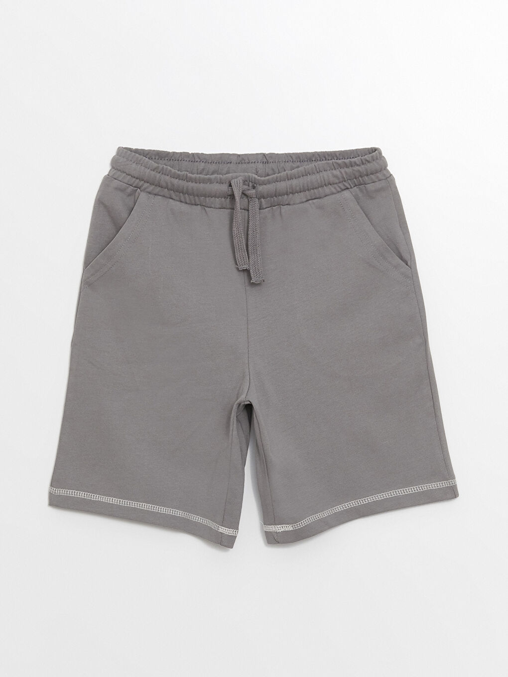 Gri Rahat Kalıp Beli Lastikli Erkek Çocuk Şort