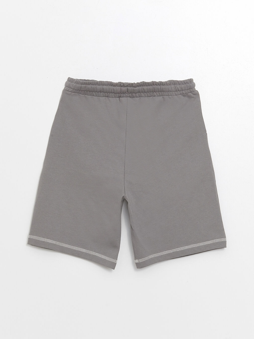 Gri Rahat Kalıp Beli Lastikli Erkek Çocuk Şort-1