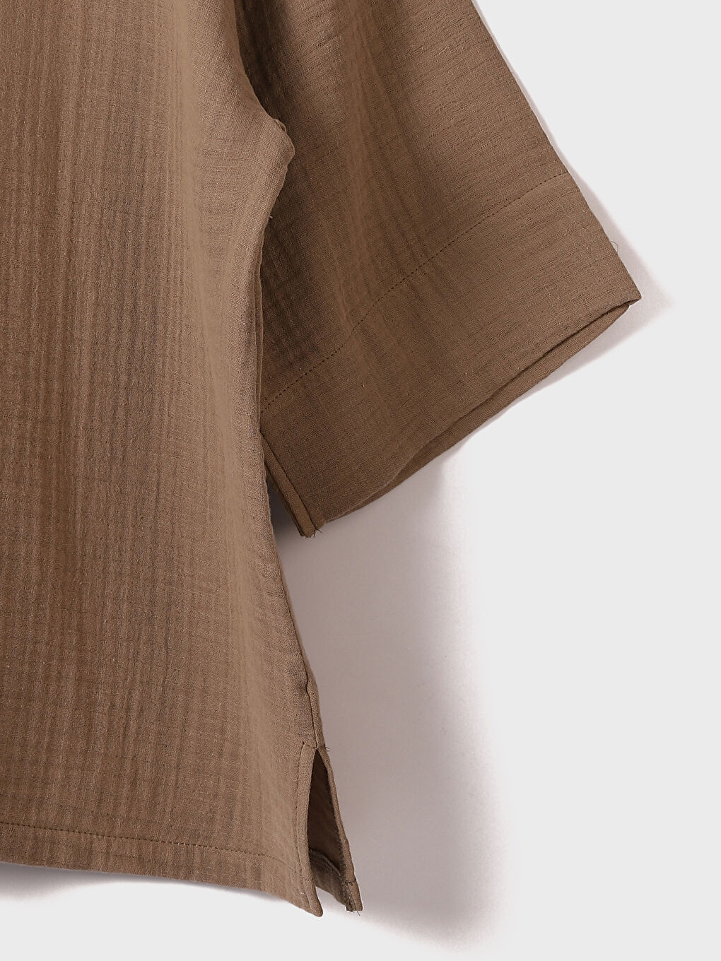 Kimono Uni à Col Châle pour Femmes-1