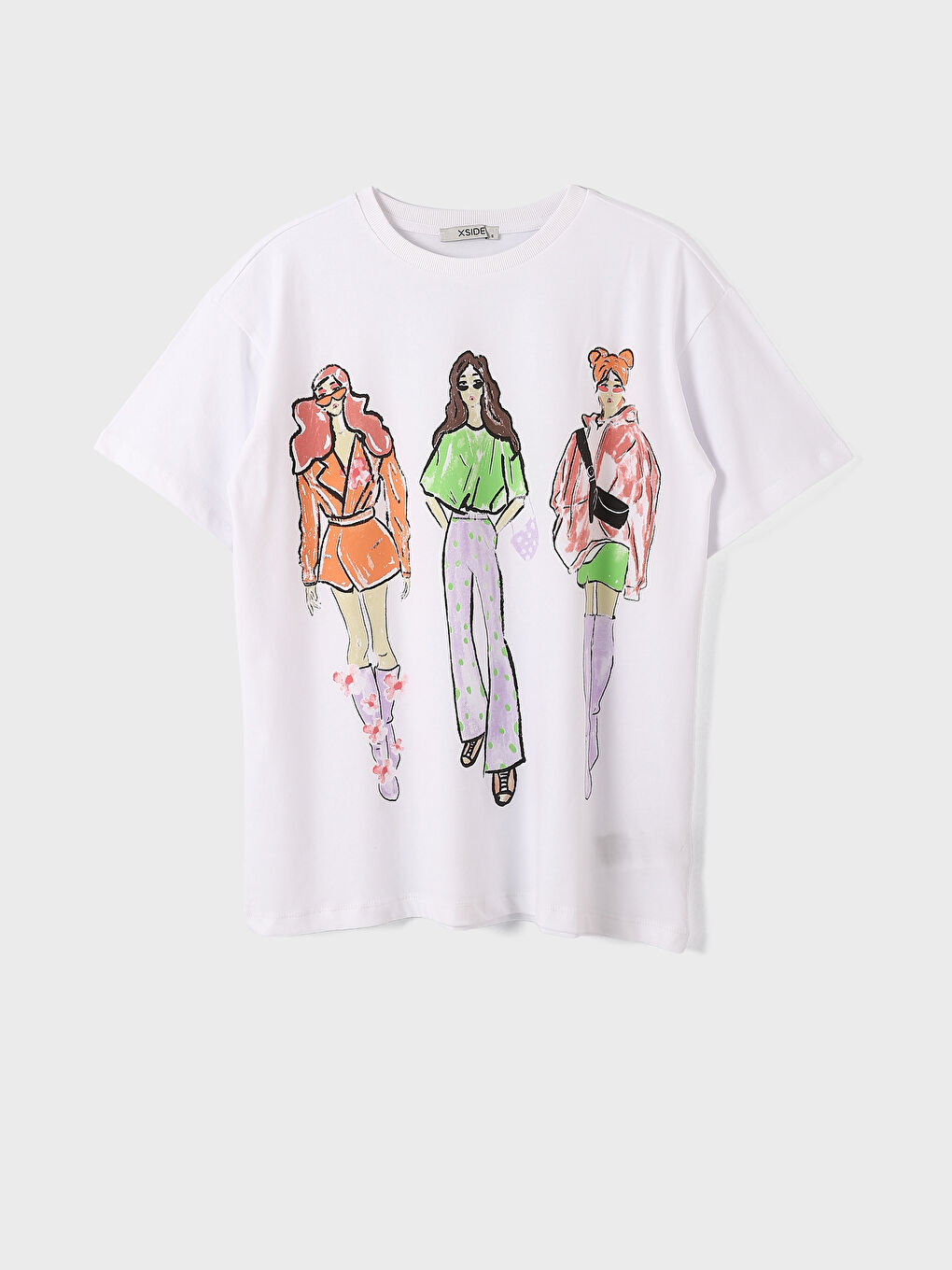 Crew Neck Printed Short Sleeve Women's T-Shirt