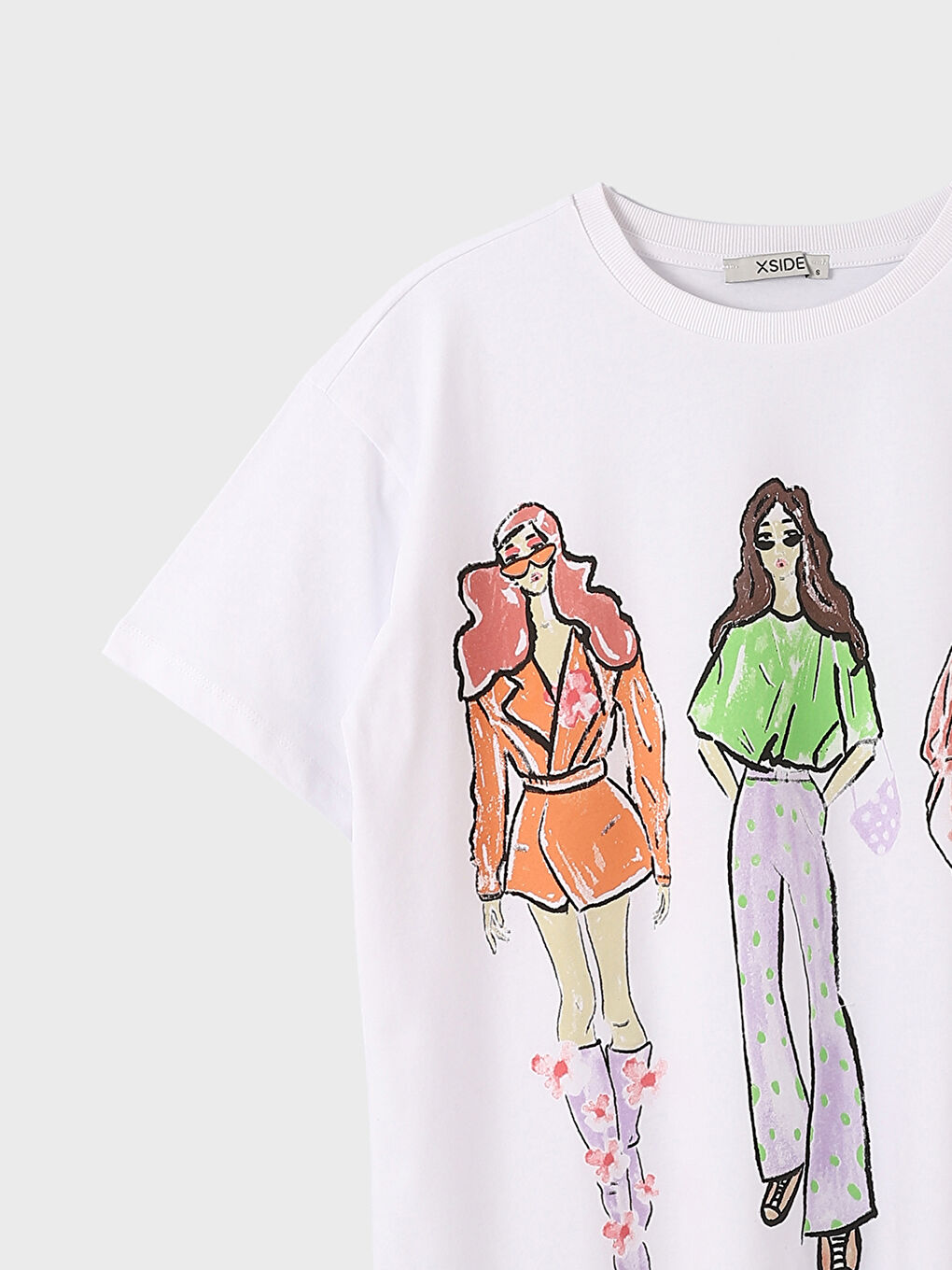 Crew Neck Printed Short Sleeve Women's T-Shirt-2