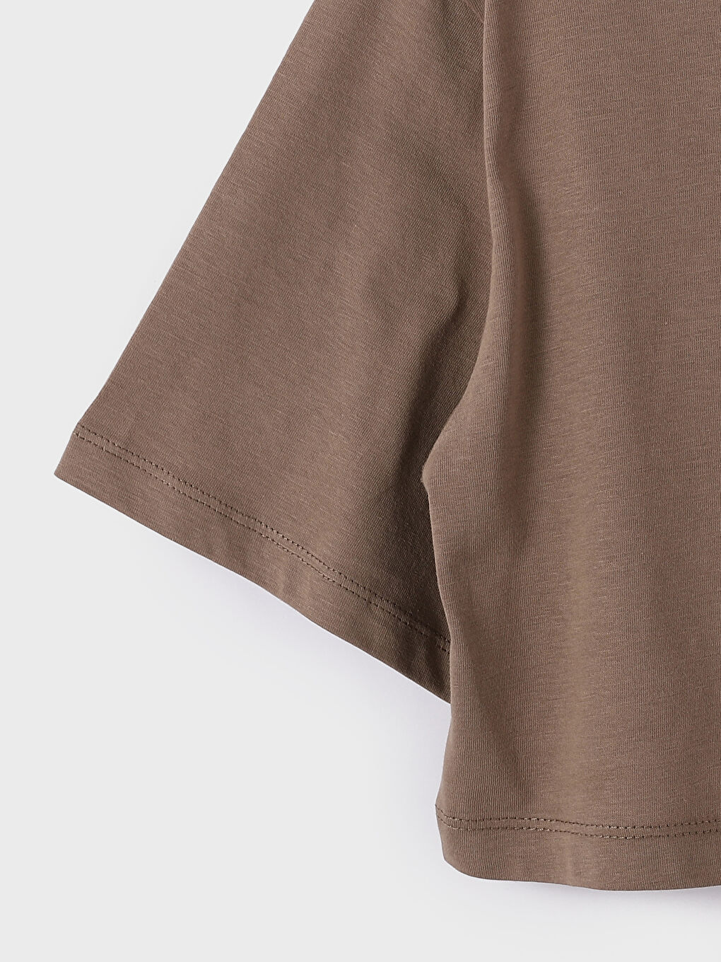 Crew Neck Plain Short Sleeve Women's Crop -S4FJ28Z8-Y0R