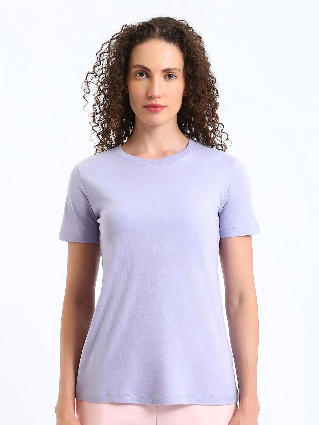 Okrugli izrez Jednostavna Kratki rukav Ženska Majica-1