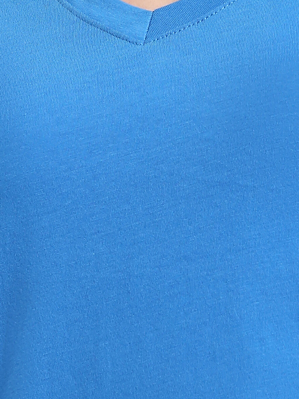 تیشێرتی قۆڵ کورت یاخەی V سادە بۆ ژنان-4