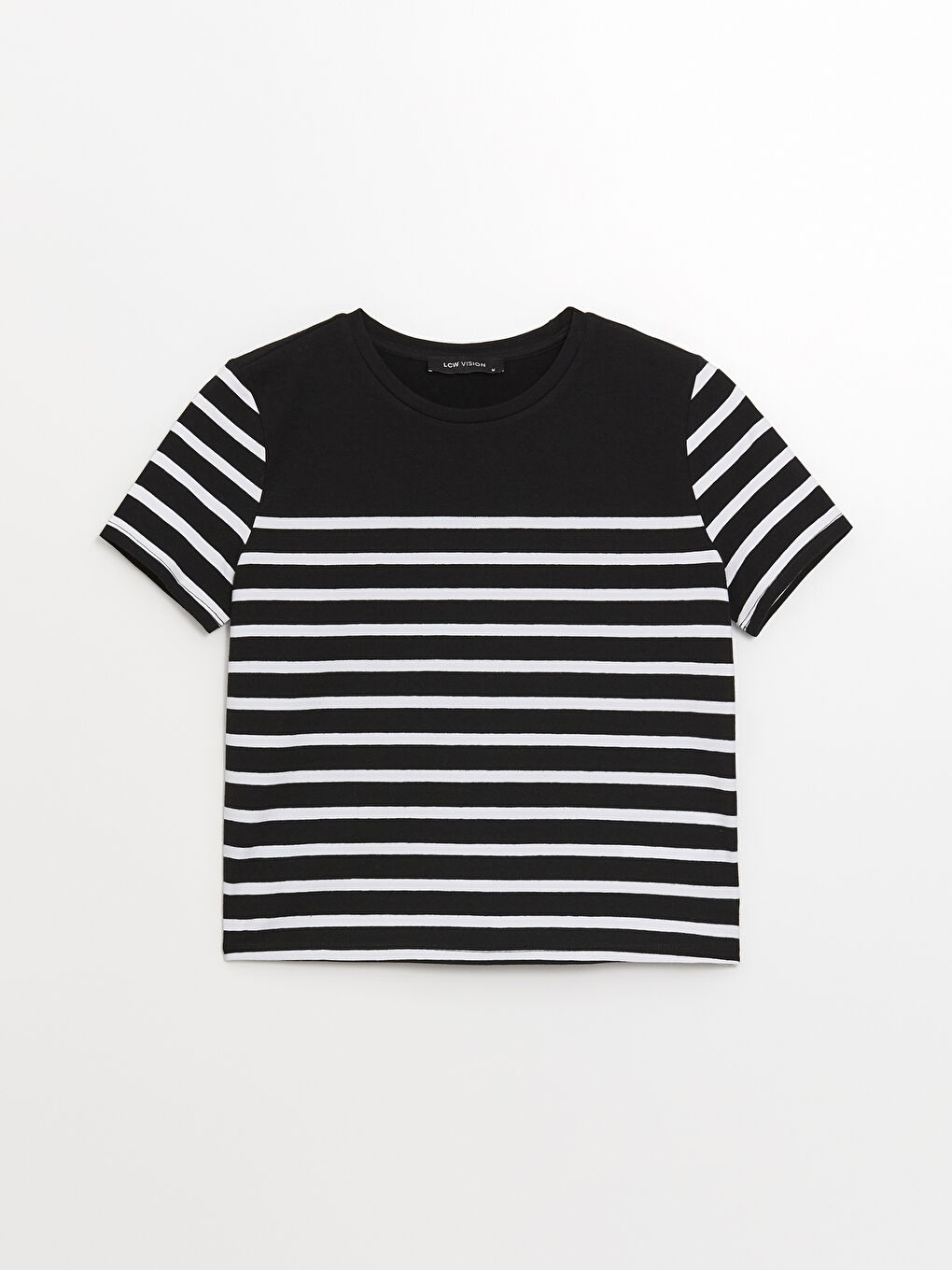 LCW Vision Crew Neck Striped Short Sleeve Women's T-Shirt -S4FJ60Z8-LEG