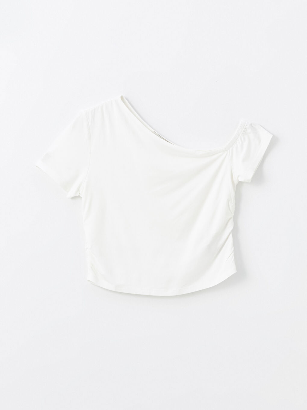 Slash Neck Plain Short Sleeve Women's T-Shirt -S4FJ68Z8-R9J