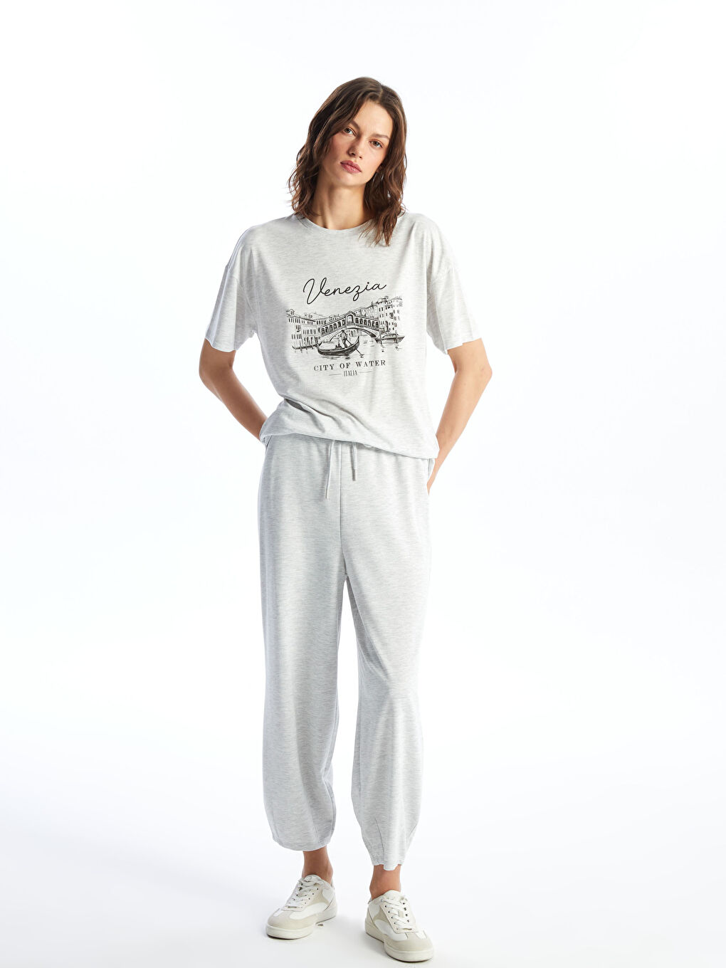 Elasticated Waist Loose Fit Women's Sweatpants -S4FJ71Z8-LAL