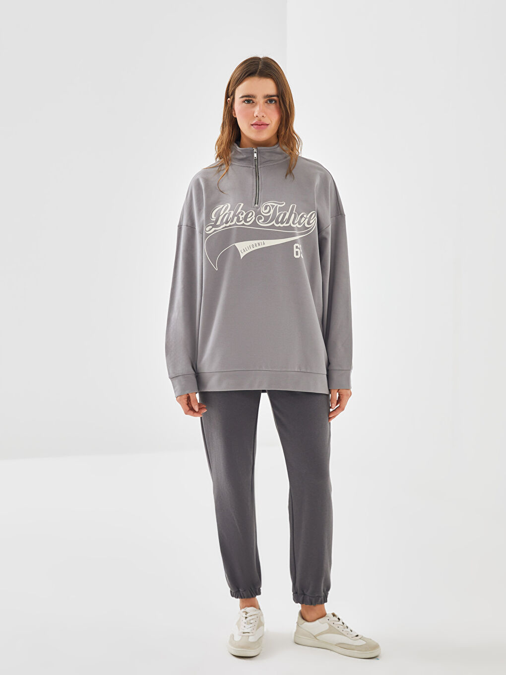 Women's Elasticated Waist Plain Jogger Sweatpants -S4FJ75Z8-JPT