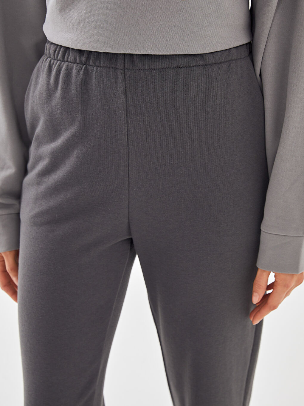 Women's Elasticated Waist Plain Jogger Sweatpants -S4FJ75Z8-JPT
