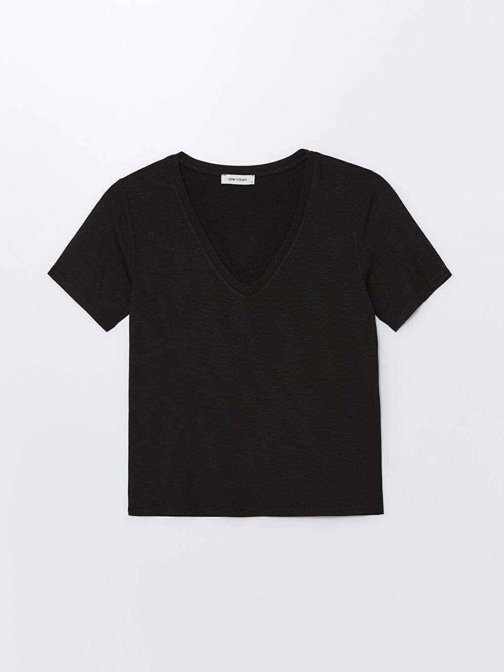 V Neck Straight Short Sleeve Women T-Shirt -S4FJ78Z8-CVL
