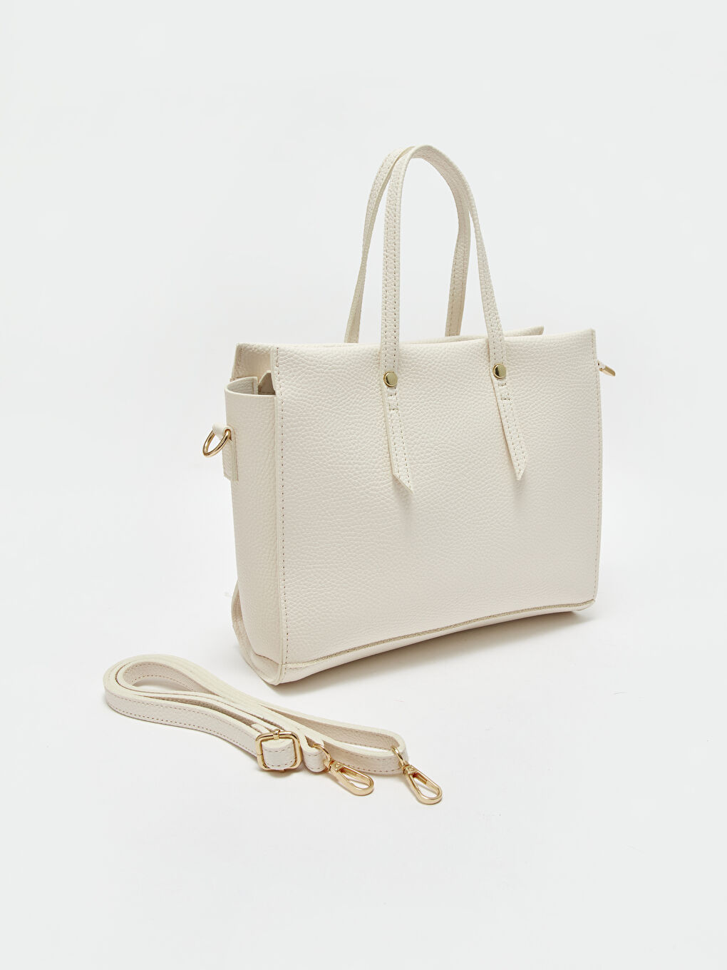 Bej Deri Görünümlü Kadın El Çantası-2