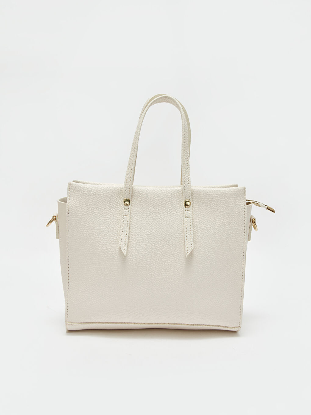 Bej Deri Görünümlü Kadın El Çantası-3