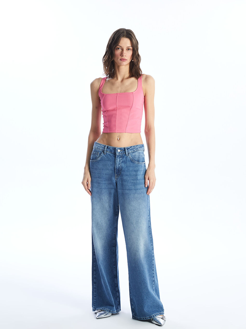 U-Neck Straight Strap Women's Crop -S4FJ87Z8-GUD