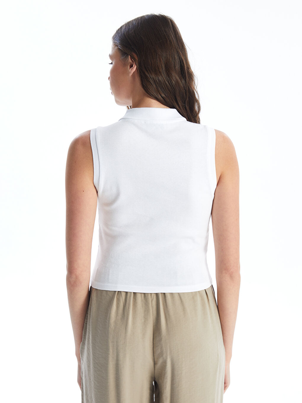 Women's Polo Neck Straight Crop -S4FJ96Z8-Q6K