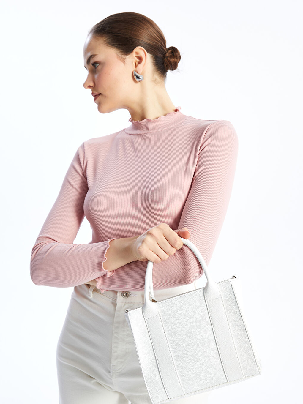 Leather Look Women's Tote Bag -S4FL51Z8-FFB