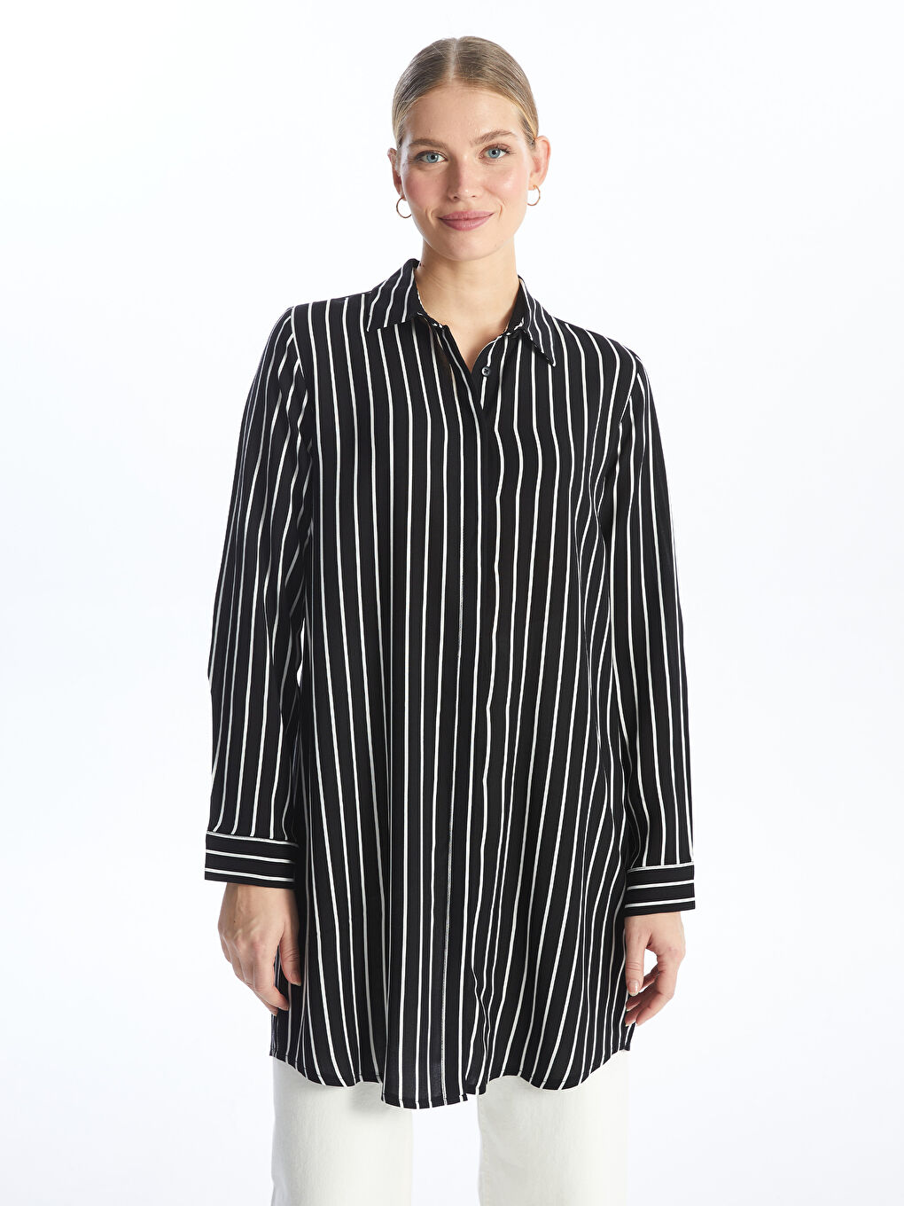 Striped Women's Shirt Tunic -S4FL52Z8-LEG