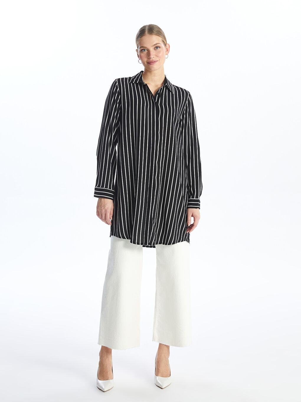 Striped Women's Shirt Tunic -S4FL52Z8-LEG