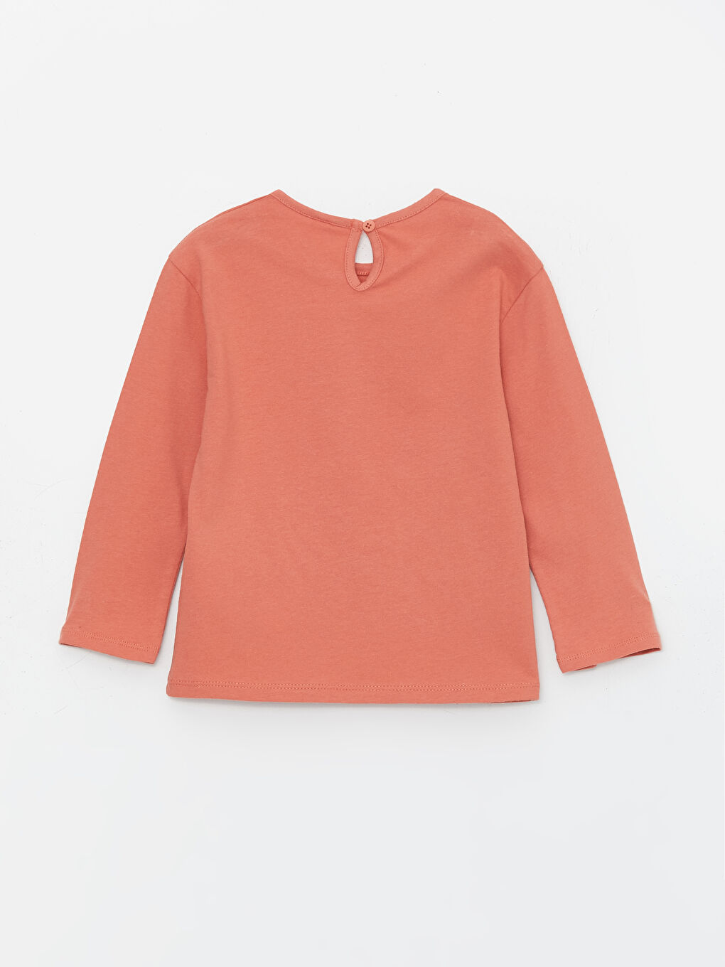 Turuncu Bisiklet Yaka Uzun Kollu Kız Bebek Tişört 2'li-2