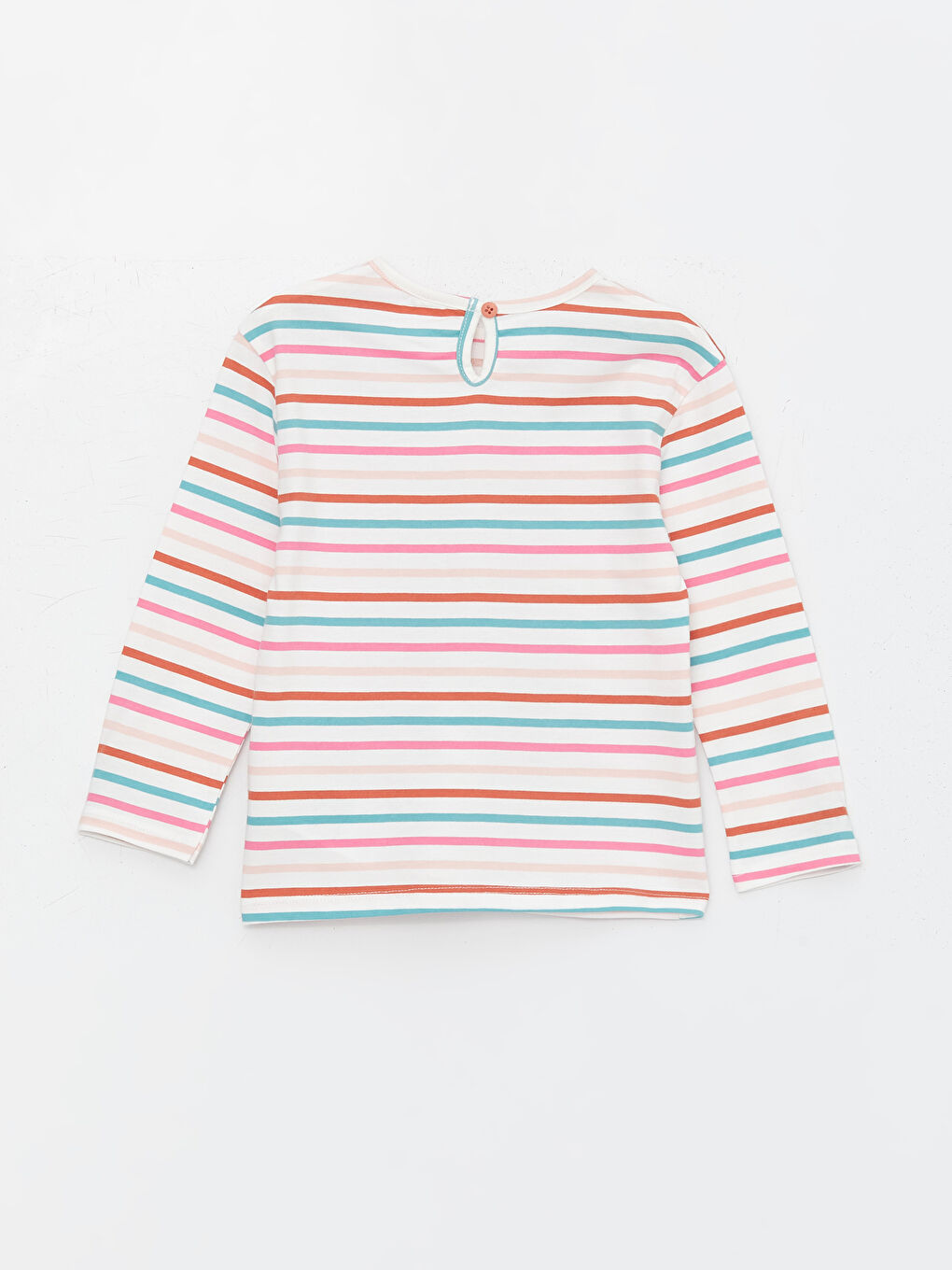 Turuncu Bisiklet Yaka Uzun Kollu Kız Bebek Tişört 2'li-4