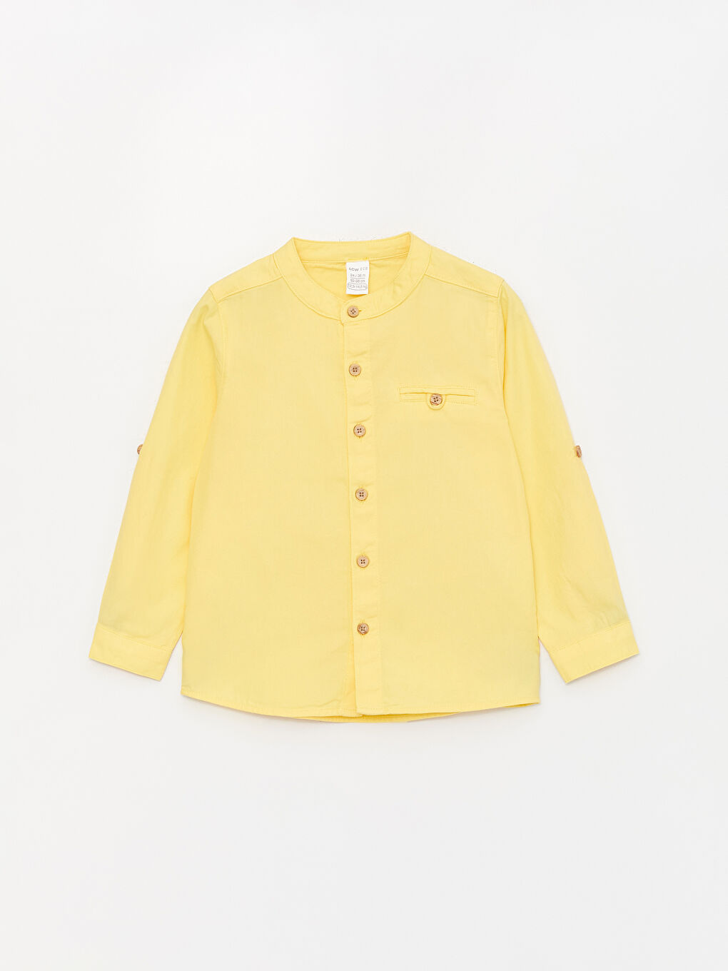 Sarı Hakim Yaka Uzun Kollu Basic Erkek Bebek Gömlek