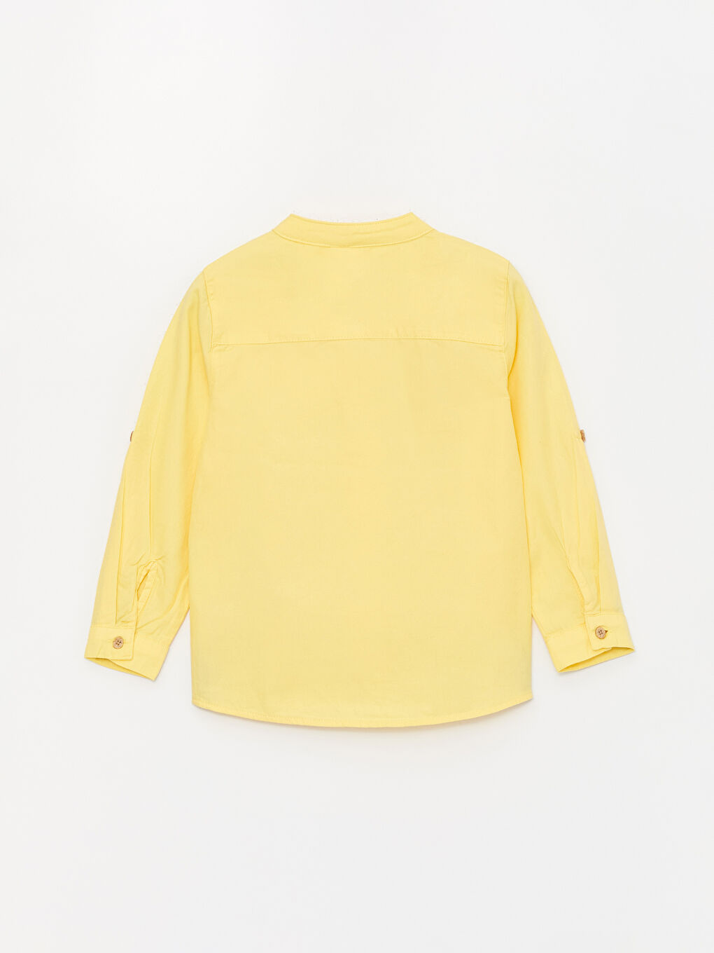 Sarı Hakim Yaka Uzun Kollu Basic Erkek Bebek Gömlek-1