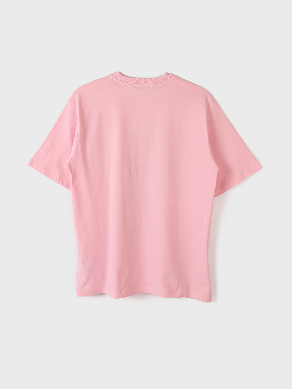 تيشيرت مطبوع بياقة دائرية وكم قصير للسيدات-1