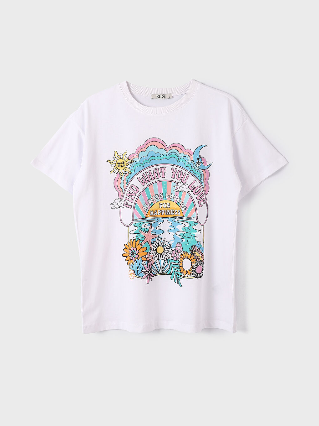 Crew Neck Short Sleeve Printed Women's T-Shirt