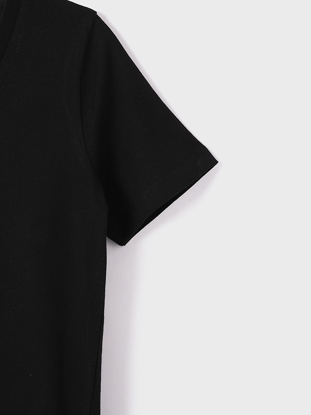 V-Neck Plain Short Sleeve Women's T-Shirt-3