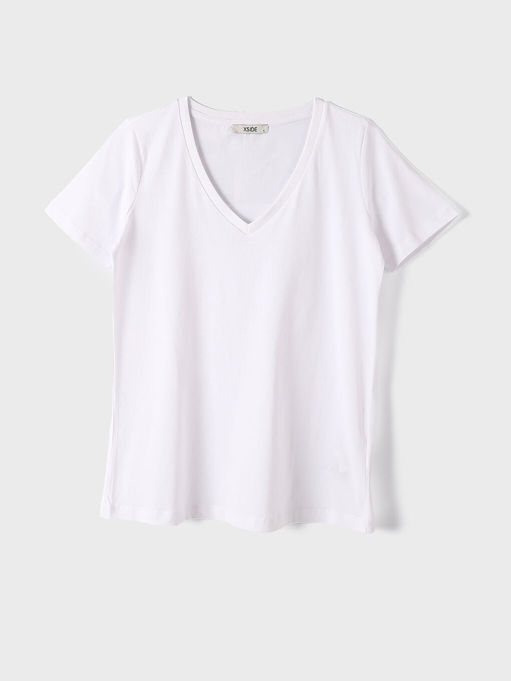 V-Neck Plain Short Sleeve Women's T-Shirt
