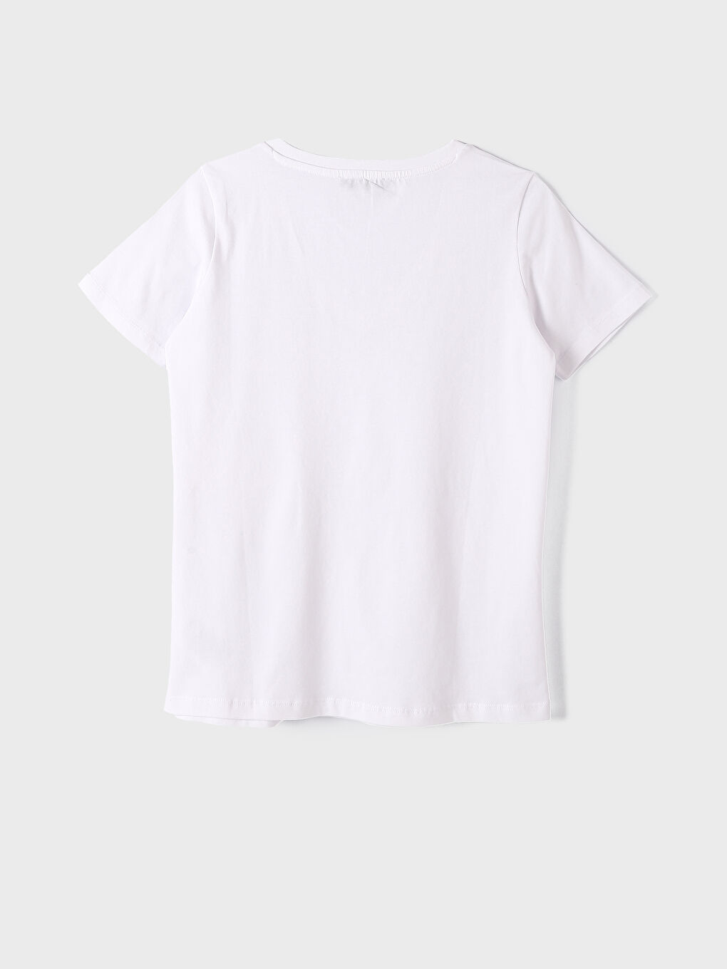 V-Neck Plain Short Sleeve Women's T-Shirt-1